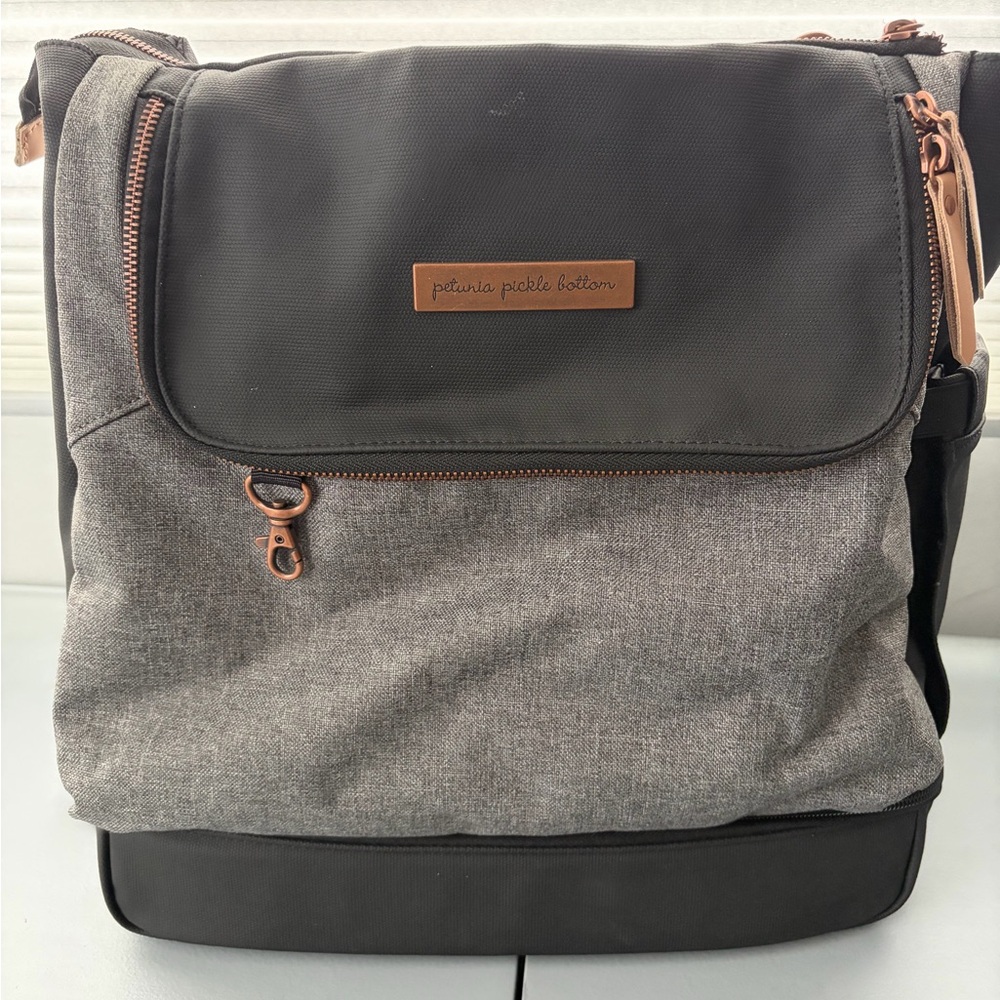 Petunia Pickle Bottom Black and Gray Baby Bag